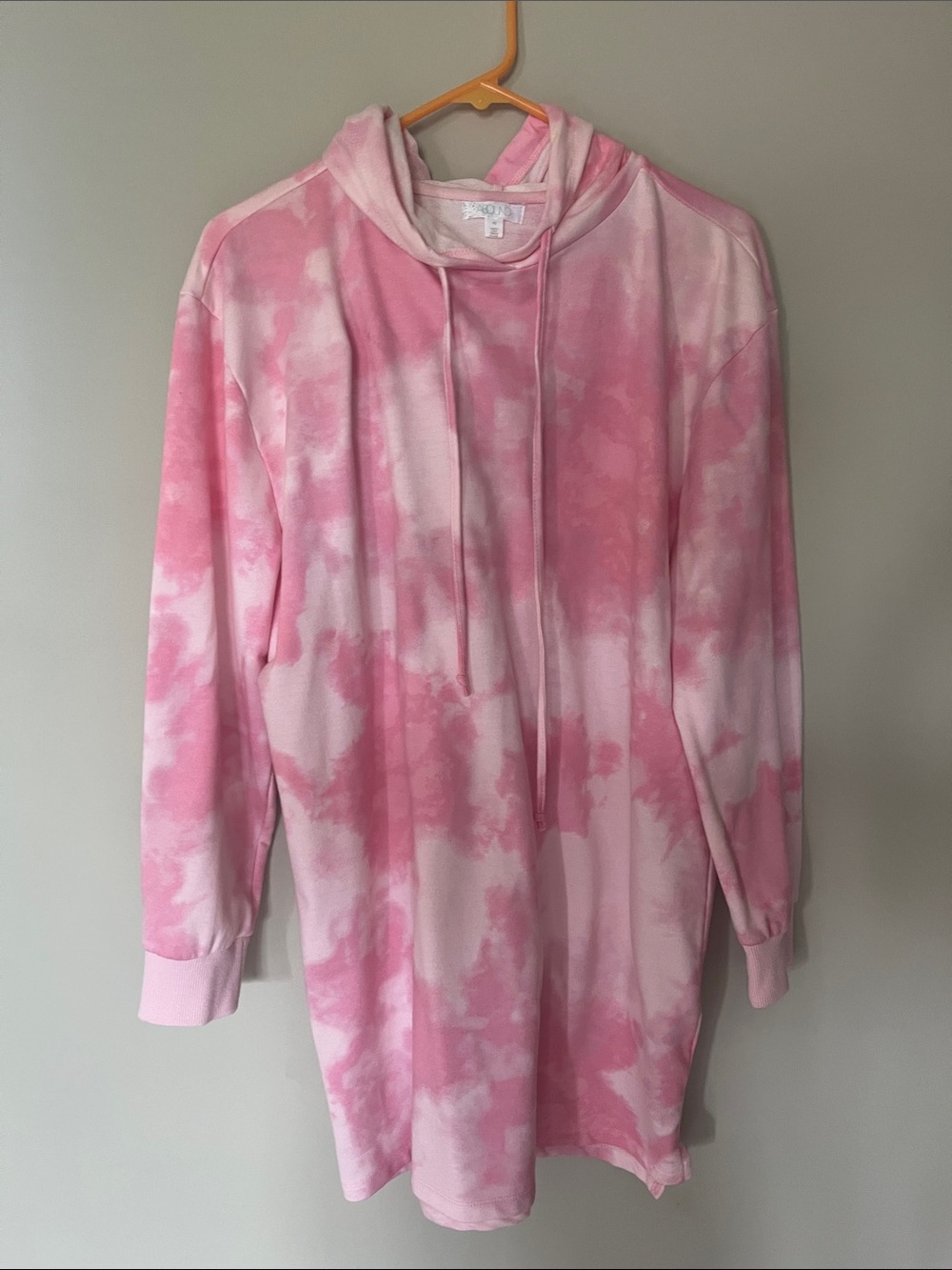 Pink Tie-Dye Hoodie Dress
